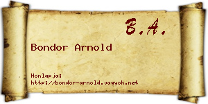 Bondor Arnold névjegykártya