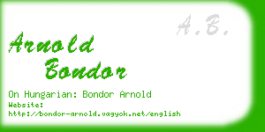 arnold bondor business card